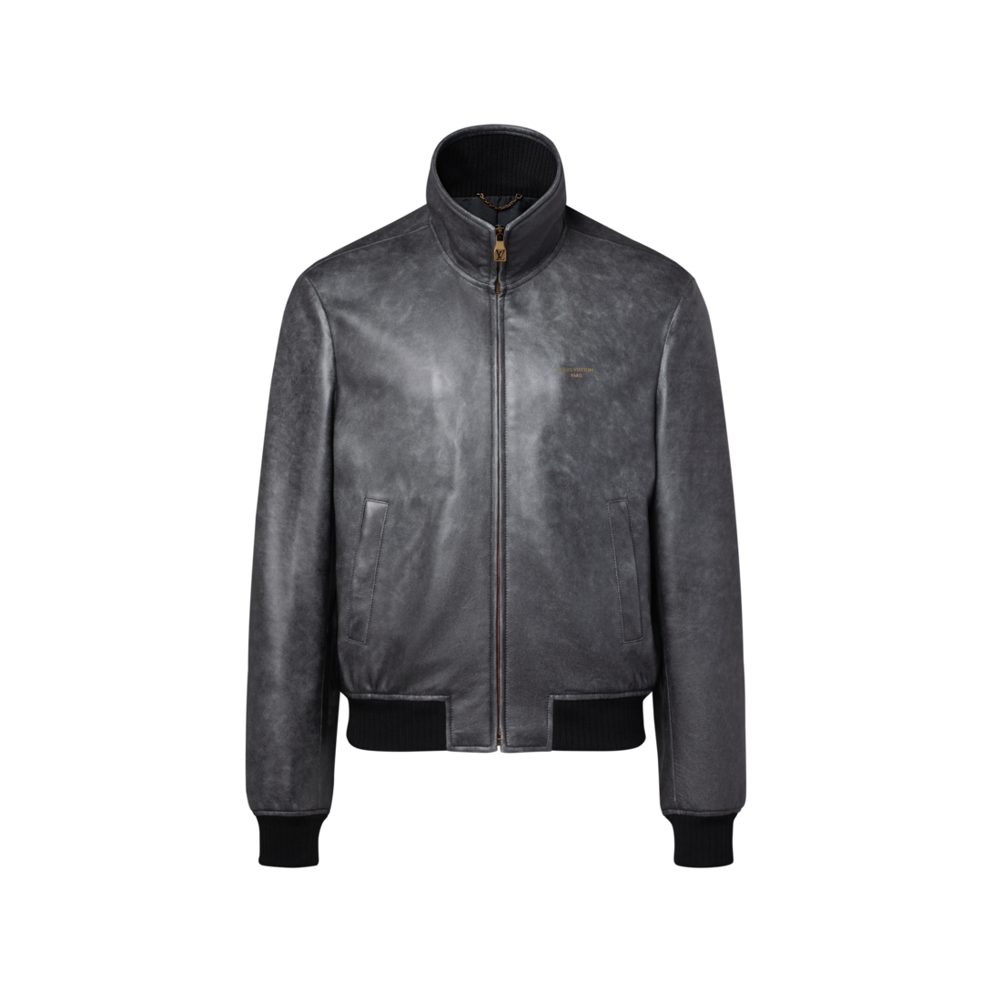 Vintage Effect Leather Track Top - Men - Ready-to-Wear | LOUIS
